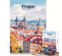 Prague Cityscape 1000 Piece Puzzle For Teenagers Mental Exercise Mind Calming Fun Snug Lock Holiday Treat size 38x52cm
