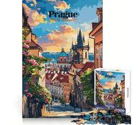 Prague Cityscape 1000 Piece Puzzle For Teenagers Smart Training Peaceful Hobby Precise Edges size 38x52cm