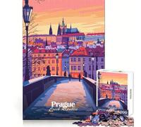 Prague Cityscape Teenagers 1000 Piece Jigsaw Puzzle Think Smart Toy Bonding Time Smooth Cut Santa Wish List (50x75cm)