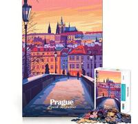 Prague Cityscape Teenagers Puzzles 1000 Piece Jigsaws Boost Recall Relax Time Accurate Edge Amazing Present (38x26cm)