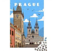 Prague Czech(无水印)(2A5D7) 1000 Piece Jigsaw Puzzle, Romantic City Break Scene, 1000 Pieces for Adults, for Puzzle Lovers, Screen-Free Fun, 70x50cm/1000pcs