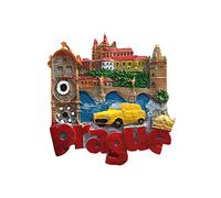 Prague Czech 3D Landmark Refrigerator Magnet Souvenirs Handmade Resin Magnetic Stickers Home Kitchen Decoration,Prague Fridge Magnet Collection Gift