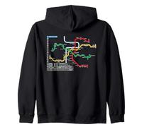 Prague Czech Metro Suburban Railway - Souvenir Route Map Zip Hoodie