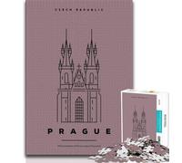 Prague Czech Republic 1000 Piece Jigsaw Puzzles for Teenagers,Learning Educational Toy for Is Ideal As A Gift for The Whole Family 38x26cm