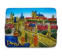Prague Czech Republic 3D Fridge Magnet - Souvenir Collectible Featuring Charles Bridge & City Skyline with “Praha” Text - Travel Gift (6.4×4.9×1.7 cm)