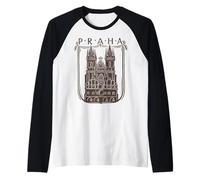 Prague Czech Republic ex Czechoslovakia Souvenir Prague Raglan Baseball Tee
