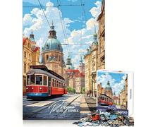 Prague Czech Republic Jigsaw Puzzle for Teenagers 1000 Pieces Enhance Recall Quiet Fun Exact Edge Artistic Gift (38x26cm)