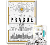 Prague Czech Republic Jigsaw Puzzles for Teenagers 1000 Piece,Educational Games Wall Decoration Unique Birthday And Xmas Gifts 38x26cm