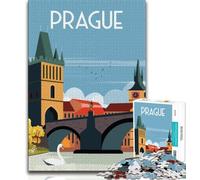 Prague Czech Republic Jigsaws Puzzles 1000 Pieces for Teenagers Gifts,Educational Games Home Decoration Deal As Gifts for The Whole Family 75x50cm