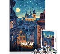 Prague Czech Republic Night Cityscape Teenager Jigsaw Puzzles 1000 Pieces Enhance Mindful Thinking And Focus Relaxing Stress Relief Game (50x75cm)