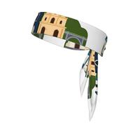 Prague Czech Republic Print Tie Headband For Women Men, Ninja Headbands, Adjustable Moisture Wicking Cooling Headband