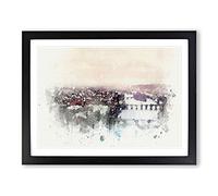 Prague Czech Republic Skyline In Abstract Modern Art Framed Print | A3 Black Framed Wall Art | Ready to Hang | Abstract Cityscape Picture | Living Room Bedroom Lounge Office