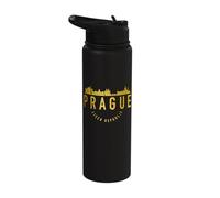 Prague Czech Republic Skyline Pride Souvenir Stainless Steel Insulated Water Bottle