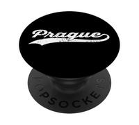 Prague Czech Republic Vintage Cursive City Name Vacation PopSockets Adhesive PopGrip