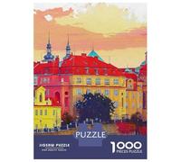 Prague Jigsaw Puzzle 1000 Pieces, Romantic City Break Scene, Premium Paper Puzzle, Decorative Artwork for Travel Lovers, Birthday Gift, 52x38cm/1000pcs
