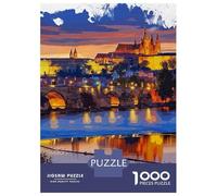 Prague Jigsaw Puzzle 1000 Pieces, Romantic City Break Scene, Premium Paper Puzzle, Decorative Artwork for Travel Lovers, Birthday Gift, 38x26cm/1000pcs