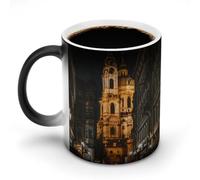 Prague Night City Funny Mug Coffee Tea Cup Color Changing Heat Sensitive for Home Office