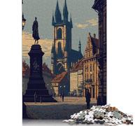 Prague Pixel Art Puzzles 500 Pieces Wood Puzzles For Adults Teenagers Man Woman Gift 500pcs (52x38cm)
