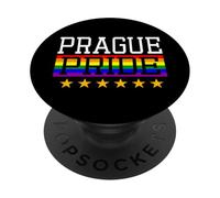 Prague Pride Czech Gay Lesbian Queer LGBT Rainbow Flag PopSockets Adhesive PopGrip