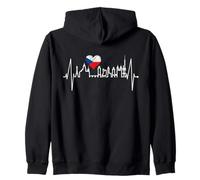 Prague Skyline Heartbeat Czech Republic Heart I Love Praha Zip Hoodie