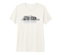 Prague Skyline Mirrored Design Czech Capital Premium T-Shirt