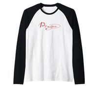 Prague Writing Design Czech Capital Raglan Baseball Tee