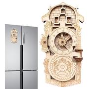 praguue clock magnet - astronomical clock souvenir | praguue souvenir gift - Square Astronomical Gear Rotating Fridge Magnet Tourist Creative Gift Retro Unique Design, Collectors, memory keepers