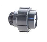 Praher PVC-U Flexfit Compression IBG® Straight D50 x 1 1/2 Male Thread Plastic, Up to 4 bar Pressure, Made in Europe