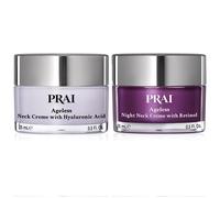 PRAI Beauty Ageless Day & Night Neck Kit | 1 Throat & Decolletage Day Creme and 1 Throat & Decolletage Night Creme | Skin Tightening Cream Set fo