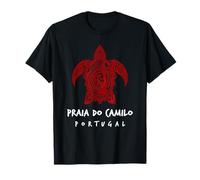 Praia Do Camilo Portugal Tribal Sea Turtle Ocean Art Design T-Shirt