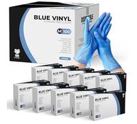 PRAIMA Disposable Gloves, Size M, Pack of 1000, Blue Vinyl Gloves, Powder Free, Latex Free, Comfortable Fit, Suitable for Food Handling, Cleaning, Hairdressing & Multi-Purpose Use