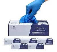 PRAIMA Surgicals Powder Free Nitrile Gloves, Food Grade, Hand Disposable Gloves - 1000 Count - Blue (1000, Small)