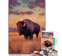 Prairie Bull Puzzles for Teenagers 1000 Pieces,Help The Brain Exercise Addictive Toys to Cultivate Patience Unique Challenge Game (75x50cm)