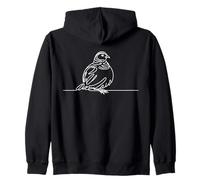 Prairie Chicken Line Art Birdwatcher Zip Hoodie