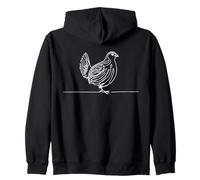 Prairie Chicken Line Art Birdwatcher Zip Hoodie