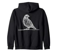 Prairie Chicken Line Art Birdwatcher Zip Hoodie