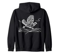 Prairie Chicken Line Art Birdwatcher Zip Hoodie