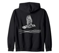 Prairie Chicken Line Art Birdwatcher Zip Hoodie
