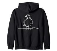Prairie Chicken Line Art Birdwatcher Zip Hoodie