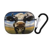 Prairie Cow Earbuds Organizer Shockproof Protective Airpods Pro Cover with Carabiner Clip Anti Fall Carrying Earphone Case Cover for Airpods Pro 2nd Generation Black