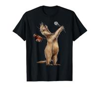 Prairie Dog Singing Music Singer Performer Puppy Microphone Value Graphic T-Shirt