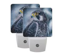 Prairie Falcon Night Light 2 Pack Plug in Wall with Dusk to Dawn Sensor Led Lamp for Women Men Night Lights Plug in Wall Decor for Bedroom Kitchen Corridor, 0.5W