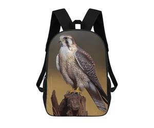 Prairie Falcon Oil Paint Backpack, 3D Printed School Bag, School Lunch Bag, Travel Backpack, Friends Backpack, School Backpack for Girls And Boys 17inch