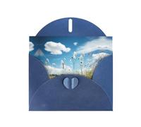 prairie flower Blue Patterns greeting card 6x4 inches with envelope, covering birthdays, weddings and other occasions