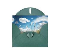 prairie flower Dark Green Patterns greeting card 6x4 inches with envelope, covering birthdays, weddings and other occasions