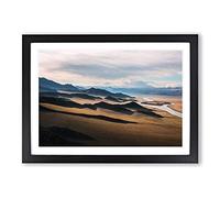 Prairie Landscape Mountains Framed Print | A2 Black Framed Wall Art | Ready to Hang | Modern Landscape Picture | Living Room Bedroom Lounge Office