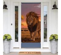 Prairie Lion Door Banner Decorative Porch Sign Door Cover Backdrop Banner Front Doors Hanging Background Decorations for Home Indoor Outdoor Holiday Birthday Party Decor