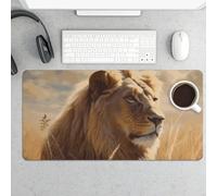 Prairie Lion Gaming Mouse Pad 12x24 Inch Desk Pad Protector Waterproof Non-Slip Rubber Base Keyboard Mat Extra Large Desktop Mat for Office Home Computer Laptop Table Accessory