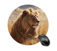Prairie Lion Round Mouse Pad Smooth Glide Gaming Mousepad Extra Density Portable Comfortable Mouse Mat for Desk, Home, Office 7.8x7.8 Inches