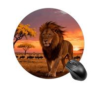 Prairie Lion Round Mouse Pads Non-Slip Rubber Base Mouse Mat Cute Mousepad Funny Computer Desk Accessories for Office Home Gaming Work 7.8 X7.8 Inch